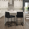 Amisco Derry Counter and Bar Stool, Charcoal Grey Boucle Polyester / Black Metal, Bar Height