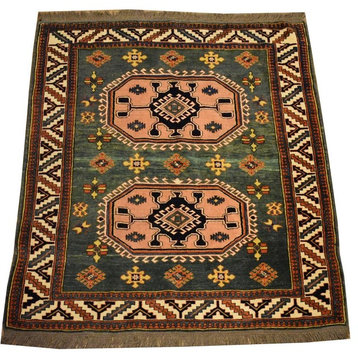 Kazak Oriental Rug, 5'2"x5'5"