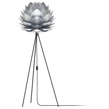 Silvia 60" Tripod Floor Lamp, Black/Steel