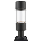 Z-Lite - Z-Lite 553PHB-533PM-BK-LED Luminata Outdoor LED Post Mount Light in Black - Clean contemporary styling with a traditional look make these fixtures well suited for any home. Today's contemporary homes, as well as homes of the crafstmen style, are particularily well suited. These aluminum fixtures are available in black, oil rubbed bronze and brushed nickel aluminum with clear glass. Please note: LED lights are not dimmable.