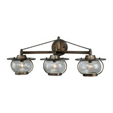 Jamestown 3 Light Bronze Coastal Bathroom Vanity Fixture