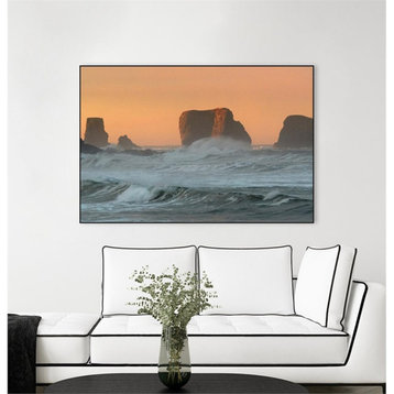 Giant Art Canvas  36x24 Weathered Framed in Pink