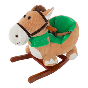 qaba kids rocking chair plush unicorn with sing along song