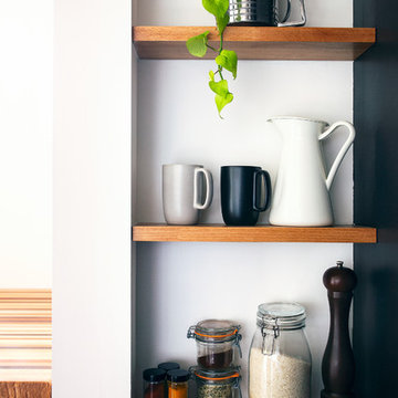 Floating Spice Rack Shelves in Kitchen