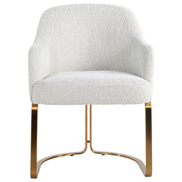 White Boucle Modern Dining Chair | OROA Hadley