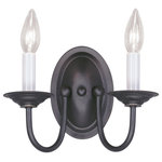 Livex Lighting - Home Basics Wall Sconce, Black - This two light wall sconce from the Home Basics collection is an alluring reflection of traditional style. The elegant sweeping arms and black finish are beautiful details that unite for a breathtaking piece.