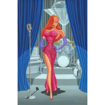 Disney Fine Art Diva in a Red Dress by Manuel Hernandez, Gallery Wrapped Giclee
