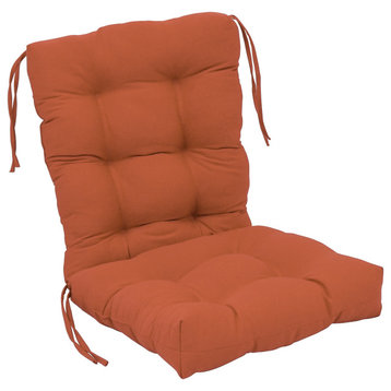 18-"x38" Solid Twill Tufted Chair Cushion Orange