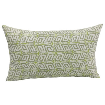 Kimberly Ann Indoor/Outdoor Throw Pillow, Set of 2, Kiwi Green, 12" X 20"