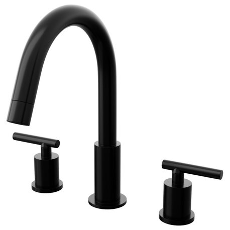 Novatto NBF-112 Waltz Widespread 2-Handle Bathroom Faucet Series, Matte Black