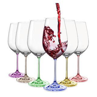 Colored Red Bohemian Wine Glasses // Set of 6 - The Crystal Wonderland -  Touch of Modern