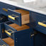 Madison 60" Carrara White Marble Vanity, Monarch Blue