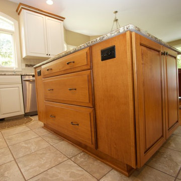 White Maple Transitional Kitchen With Custom Island in Takoma Park, MD