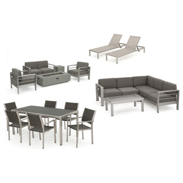 Coral Bay Outdoor Sofa and Chat Sets With a Wicker Top Dining Set