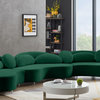 Vivacious Velvet Upholstered 3-Piece Sectional, Green