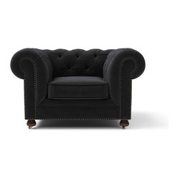 Notting Hill Velvet Chesterfield 3 Seater and Armchair - Sofas & Modular Lounges