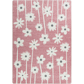 Big Blooms 7'8" x 10'9" area rug in color Blush