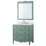 Benton Collection - 34" Daleville Vintage Blue Bath Vanity & Mirror - Model #HF-081Y-MIR-BS