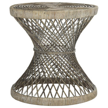 Lisel Small Bowed Accent Table Gray/Whitewash