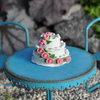 Rosebud Wedding Cake for Miniature Garden, Fairy Garden