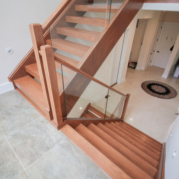 Project #78 | Modern Wood Staircase with Glass Panels