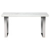 Catrine Console Table, White Marble/Polished Stainless