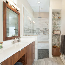 Travertine master bath