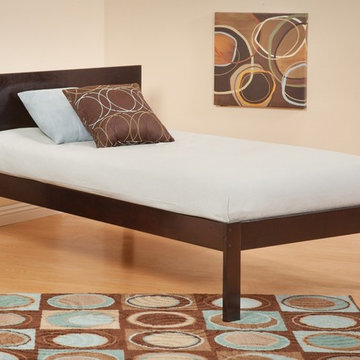 Orlando Platform Bed | Open Footrail | Antique Walnut