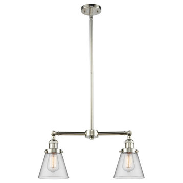 Innovations 2-LT LED Small Cone 22" Chandelier - Polished Nickel