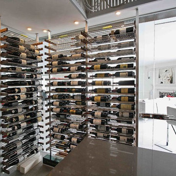 Glass wine cellar in the living room -6-