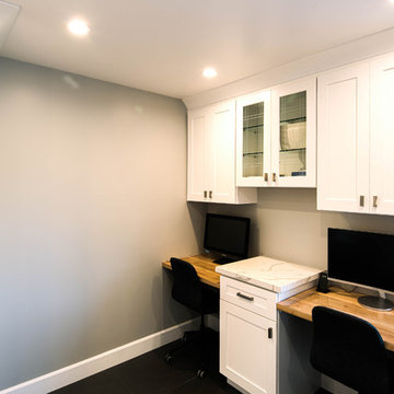 The family kitchen (white shakers semi custom cabinets,quartz counter tops ,whit