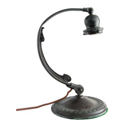 American Handel Art Nouveau Bronze One-Light Gooseneck Table Lamp Base - Products