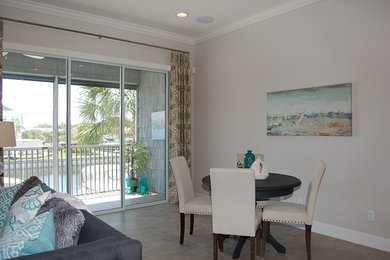 Example of a transitional dining room design in Tampa
