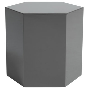 Modrest Newmont Modern Medium Light Grey High Gloss End Table