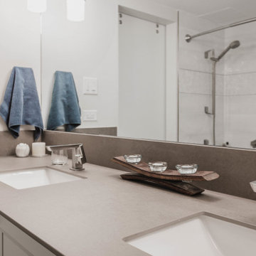 Primary Bath Double Vanity with Porcelain Slab Countertop