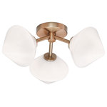 Matteo Lighting - Matteo Lighting X81743AGOP Ceiling Mount, Aged Gold Brass Finish - Novo Is Modern Yet Classic – Available In The Form Of Chandelier, Wall Sconce, And Flush Mount. The Rods And Base Are Either Aged Gold Brass Or Black Finish Paired With A Contrasting Opal Or Clear Round Glass And Diamond Shaped Glass. The Style Is Very Versatile And Will Add Beauty To Multiple Rooms.  DIMENSION: 16.63 W x 6.88 H       Novo Collection Bulbs Not Included, UL Listed, Dry.