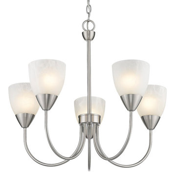 5 Light Clean and Modern Square Shade Chandelier