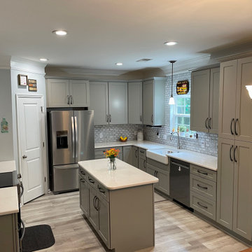 Transitional Kitchen Remodel Done in a Pebble Grey Color