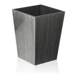 Belle & June - Brushstrokes Silver/Black Square Waste Basket - Products
