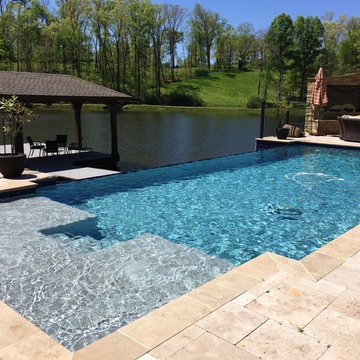 Birmingham, AL - Infinity Pool with Tanning Ledge & Outdoor Fireplace