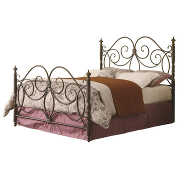 Bowery Hill Traditional Metal Queen Headboard and Footboard in Bronze