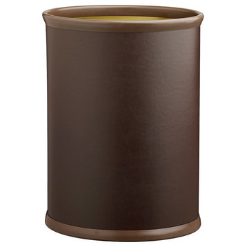 Kraftware Contempo Brown Oval Wastebasket