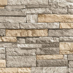 Graham & Brown - Ledgestone Gray/Terracotta Wallpaper, 20x396 - This faux slate design will bring a trendy look to any room in the home in a washable finish and is printed using our paste the wall technology which means it is easier and quicker to hang and remove