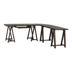 Sawhorse Solid Wood L Shape Corner Desk Transitional Desks And