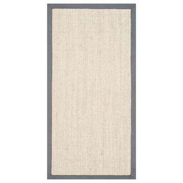 Safavieh Natural Fiber Collection NF441 Rug, Marble/Grey, 2'6" X 4'