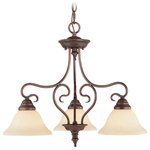 Livex Lighting - Coronado Chandelier, Imperial Bronze - Classic imperial bronze three light chandelier paired with vintage scavo glass. Timeless in its vintage appeal, this light is stylish for both new and restored homes.