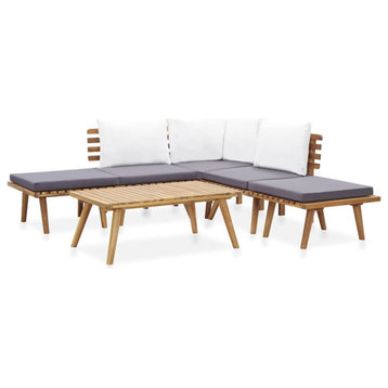 vidaXL Patio Lounge Set Outdoor Sectional Sofa Set 6 Piece Solid Wood Acacia