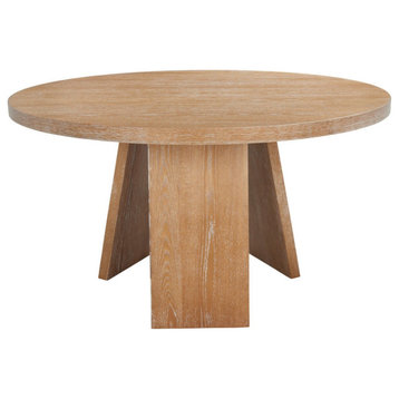 Safavieh Couture Julianna 54" Wood Dining Table, Rustic Oak
