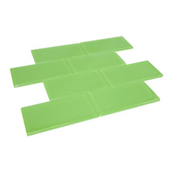 Green Glossy Subway Glass Mosaic Tiles - Home Accessories & Decor