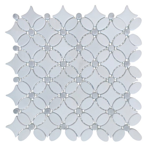 Italian Carrara White Marble Polished And Fl Design Mosaic Tile Italian Carrara White Marble Polished And Fl Design Tile Sample